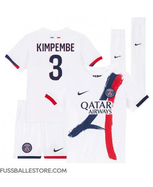 Günstige Paris Saint-Germain Presnel Kimpembe #3 Auswärts Trikotsatzt Kinder 2024-25 Kurzarm (+ Kurze Hosen)